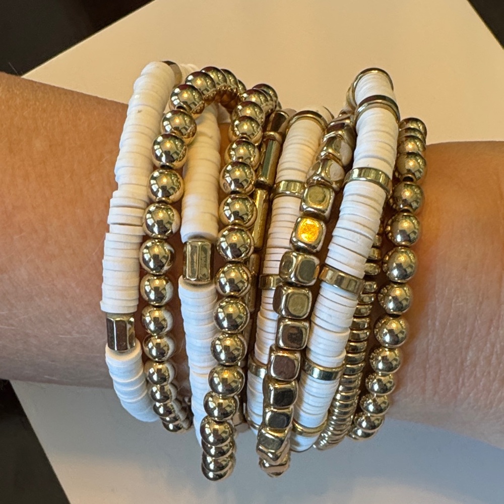 Torrid Mix and Match Gold and White Bracelet Set